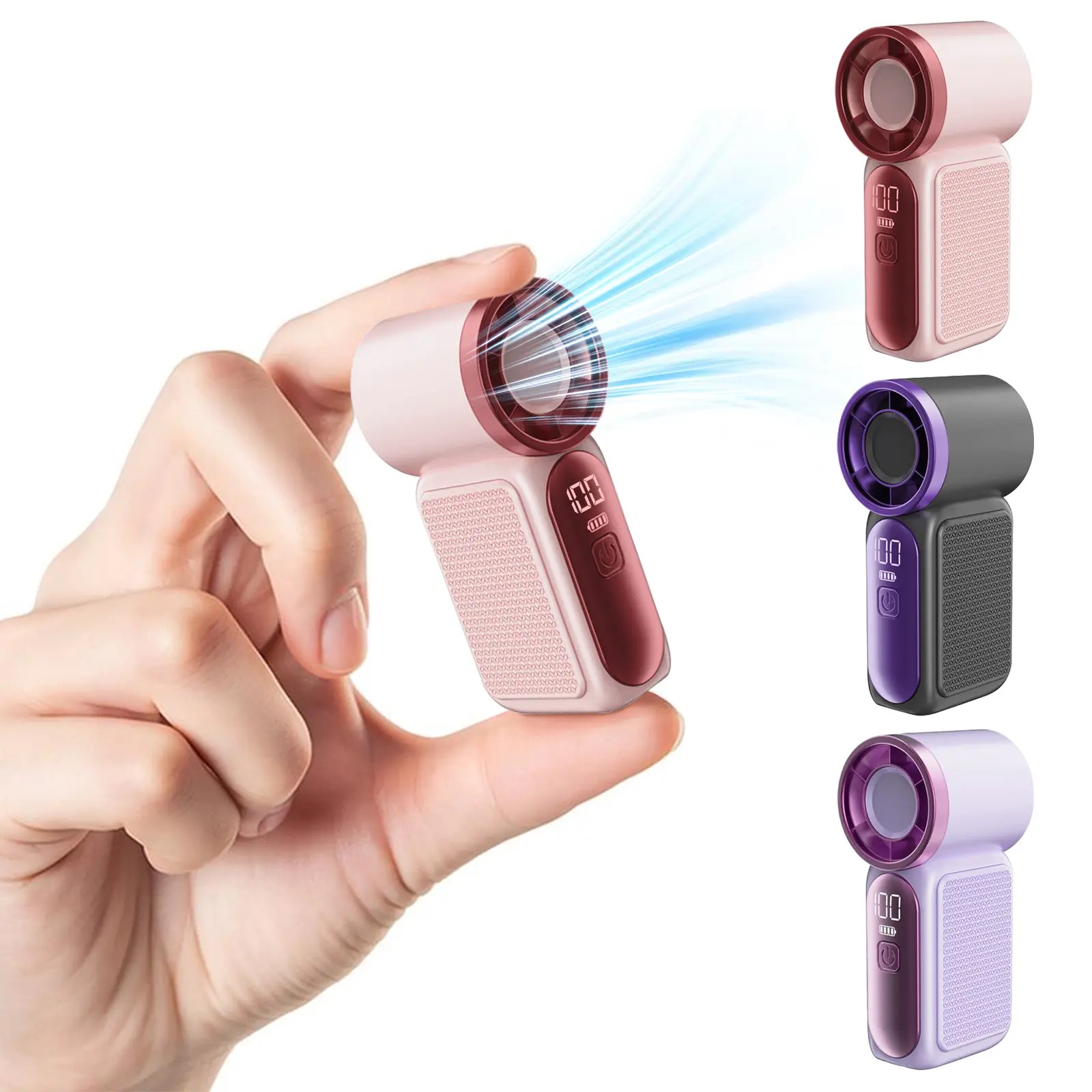 Mini Handheld Fan with LED Display - Turbo Pocket size Fan for Women. US